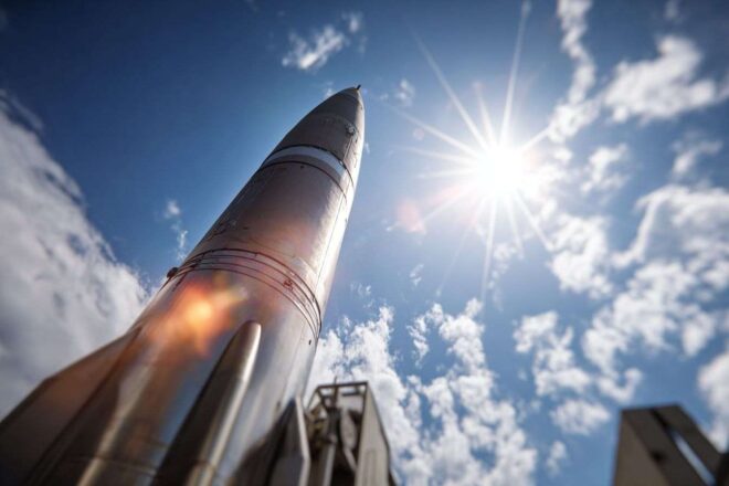 Image spectaculaire d un missile balistique en plein jour