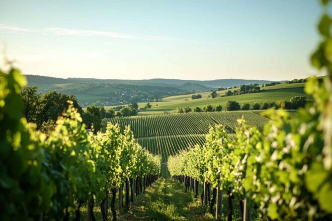 Paysage serein de la moselle luxembourgeoise