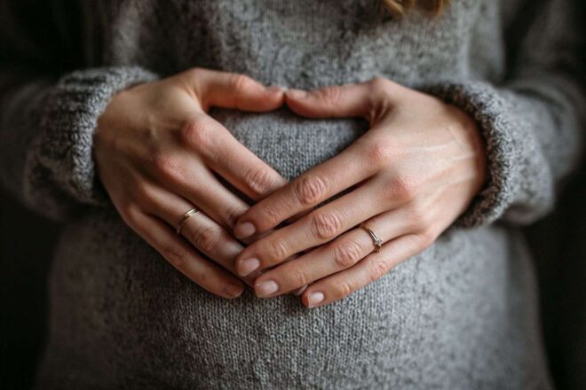 Tendresse sur un ventre rond