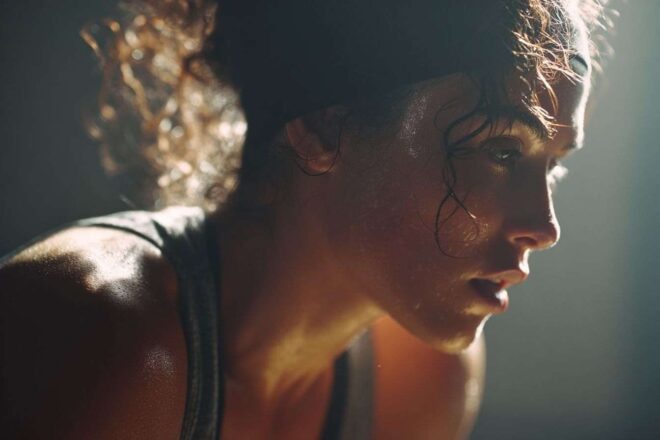 Vue latérale d un entraînement par intervalles à haute intensité