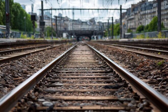 Approche d un train sur voie vide