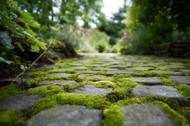 Closeup de mousse verte douce
