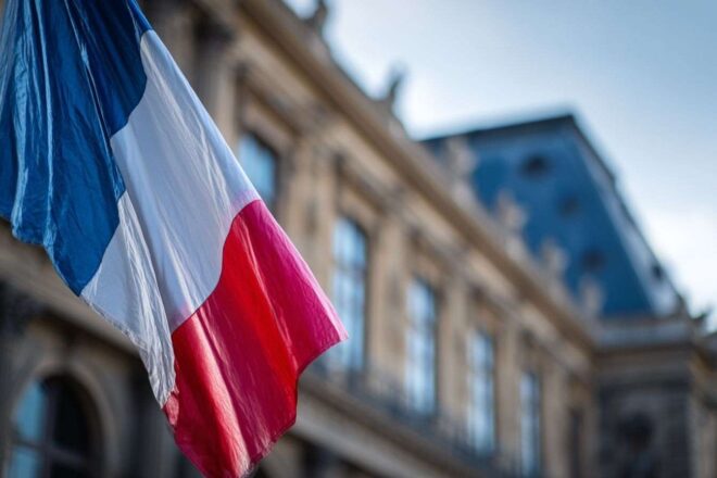 Drapeau français en gros plan