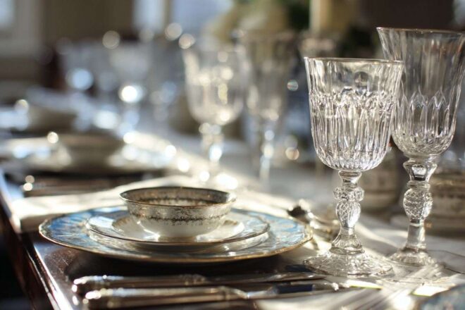 Élégant service de table pour dîner formel