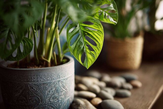 Monstera adansonii en pot élégant
