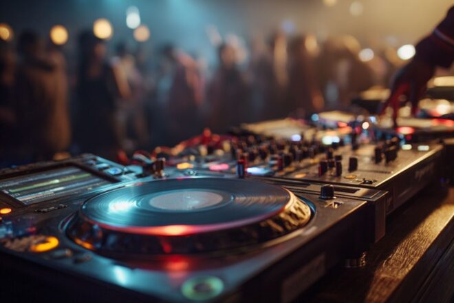Une cabine dj animée