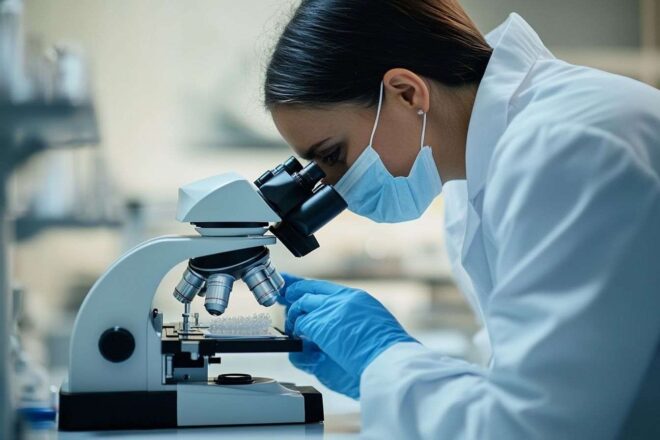 Vue détaillée d un technicien en laboratoire