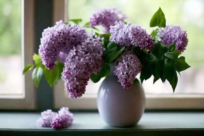 Bouquet de lilas frais