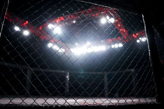 Capture large d un cage mma en compétition intense