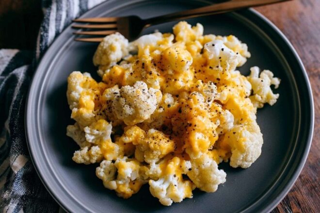 Délicieux plat de chou fleur au fromage