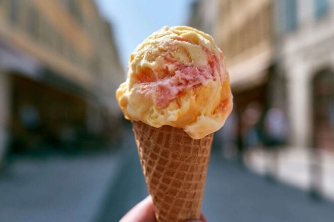 Glace fondante gros plan