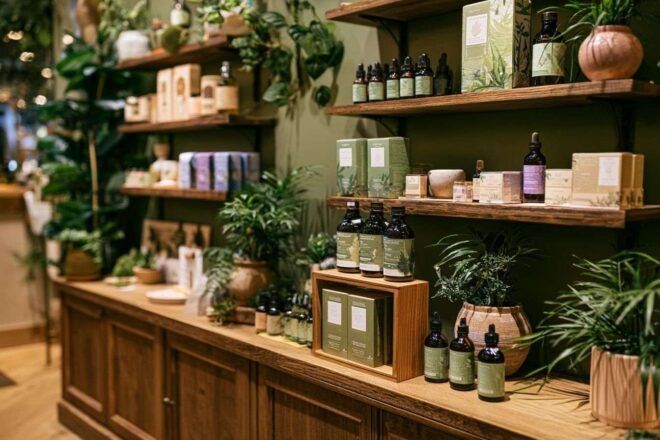 Intérieur douillet de boutique cbd