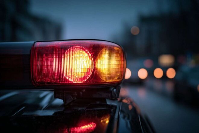 Lumière d urgence tournante sur véhicule