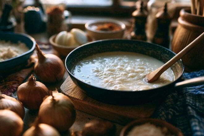 Saucière crémeuse en ébullition