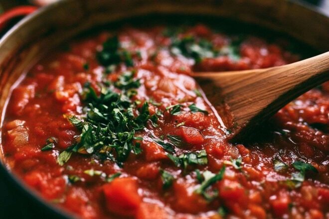 Sauce tomate riche et vibrante