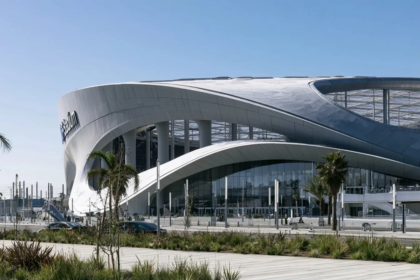 Façade du SoFi Stadium à Inglewood