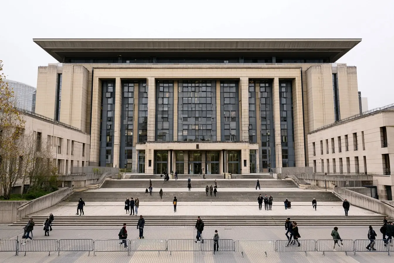 Parvis d une cite judiciaire francaise