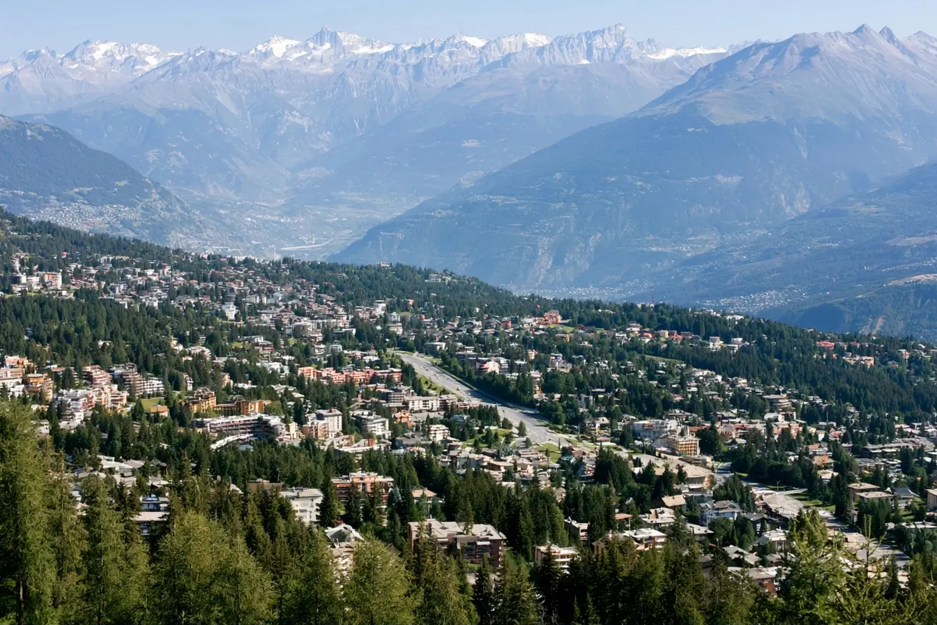 Vue large de Crans Montana