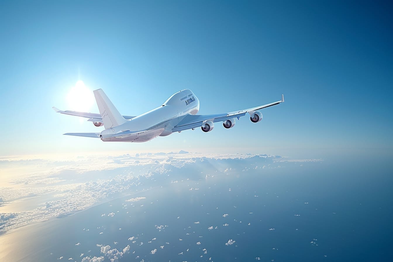 Illustration. Un avion Boeing en vol.