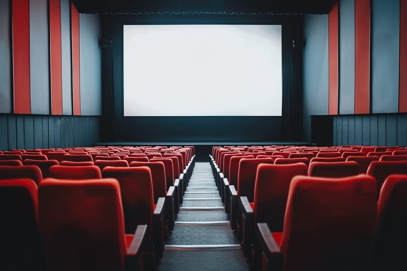 Illustration. Une salle de cinéma, vide.
