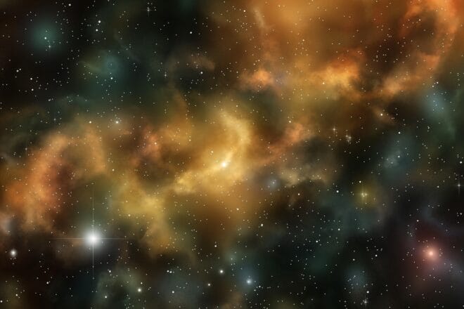 Illustration. Vue d'artiste d'une galaxie.