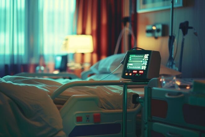 Illustration. Une chambre d'hôpital.