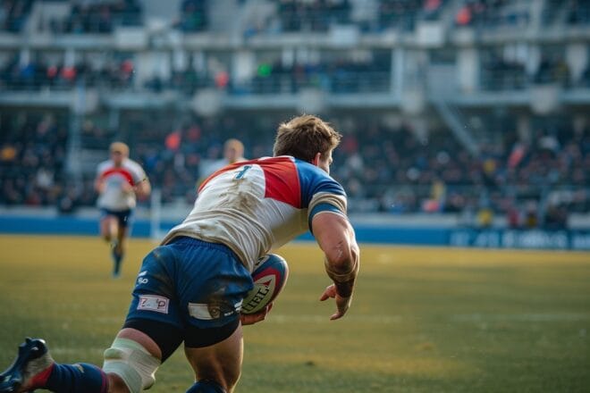 Illustration. Un joueur de rugby.