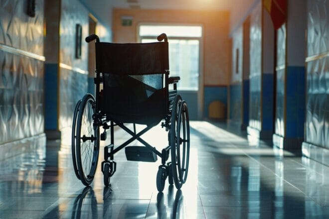 Illustration. Un fauteuil roulant.