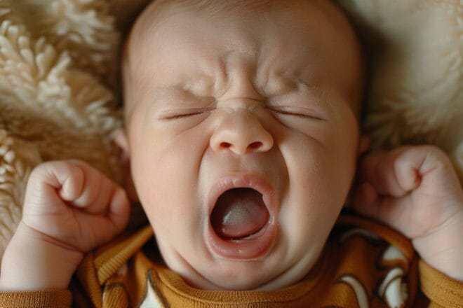 Illustration. Un bébé criant.