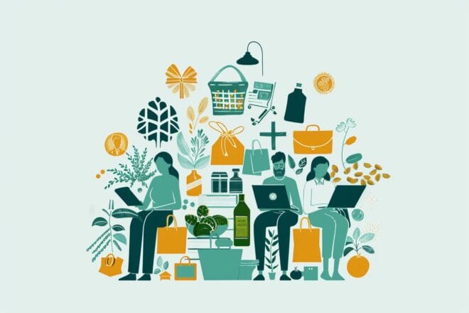 Illustration. Le commerce en ligne.
