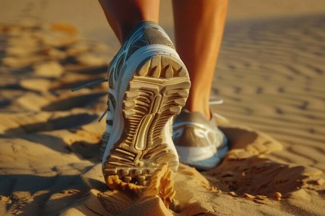 Illustration. Une course dans le sable.