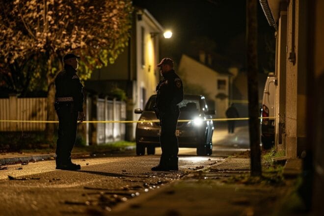 Illustration. Scène de crime, enquête en cours.