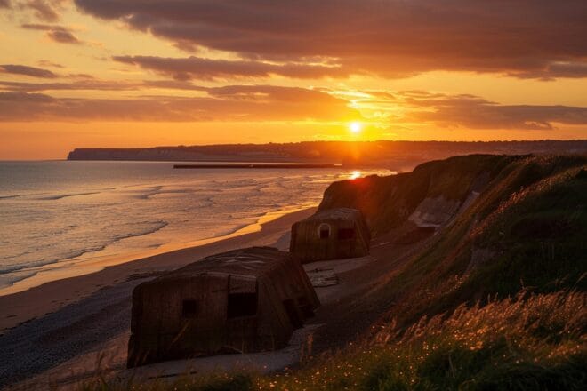Illustration. Une plage du Débarquement, en Normandie.