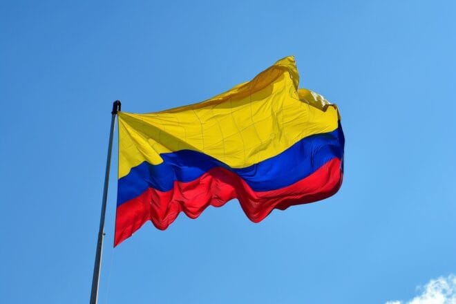 Illustration. Le drapeau colombien.