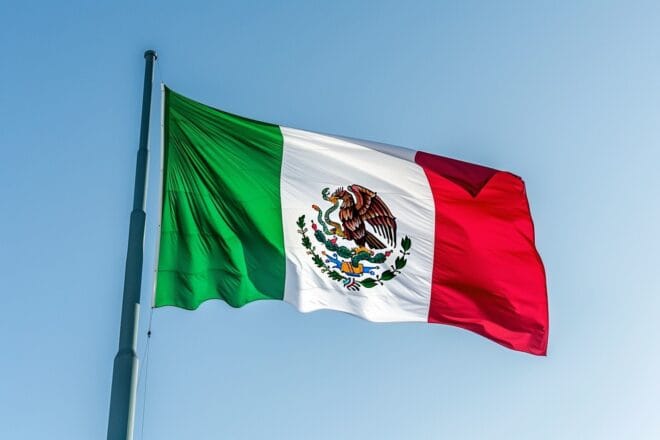 Illustration. Le drapeau mexicain.