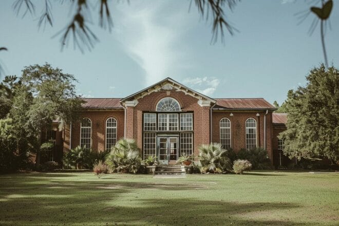 Illustration. Une école typique de Louisiane.