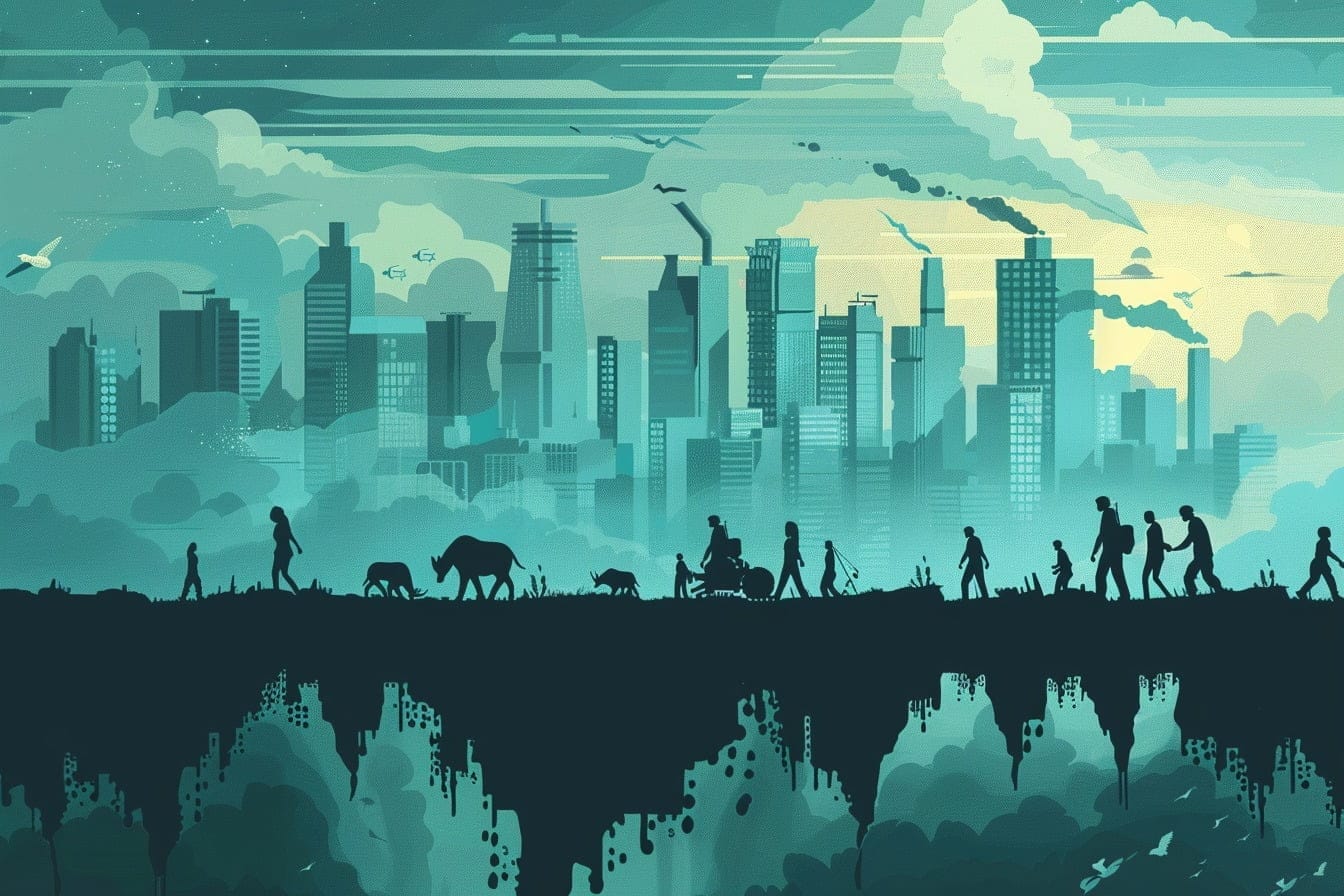 Illustration. Les conséquences humaines du changement climatique.