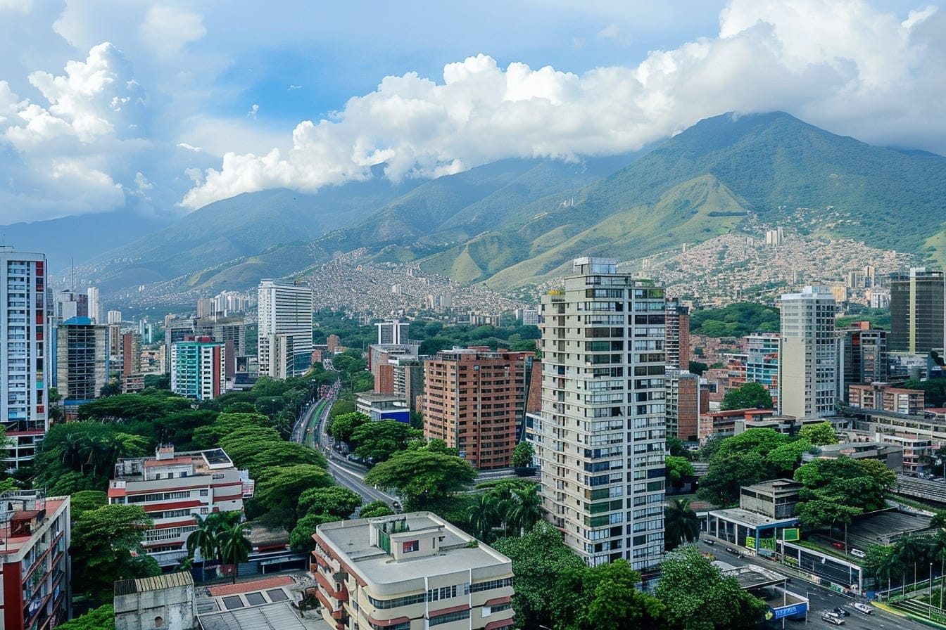Illustration. Une vue de Caracas, capitale du Venezuela.