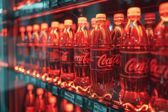 Illustration. Des bouteilles de Coca-Cola.
