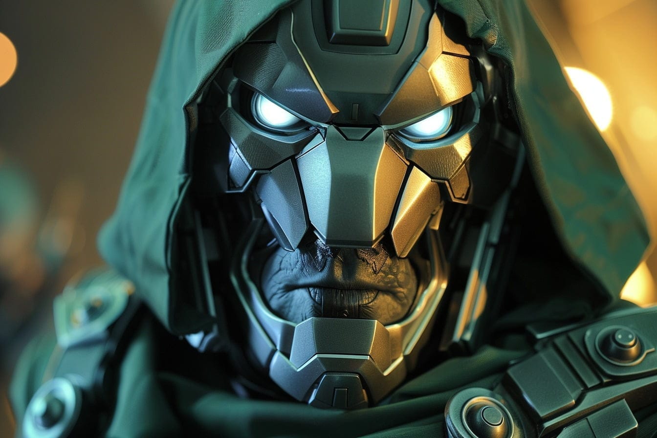 Illustration. Le Dr Doom, personnage de l'univers Marvel.