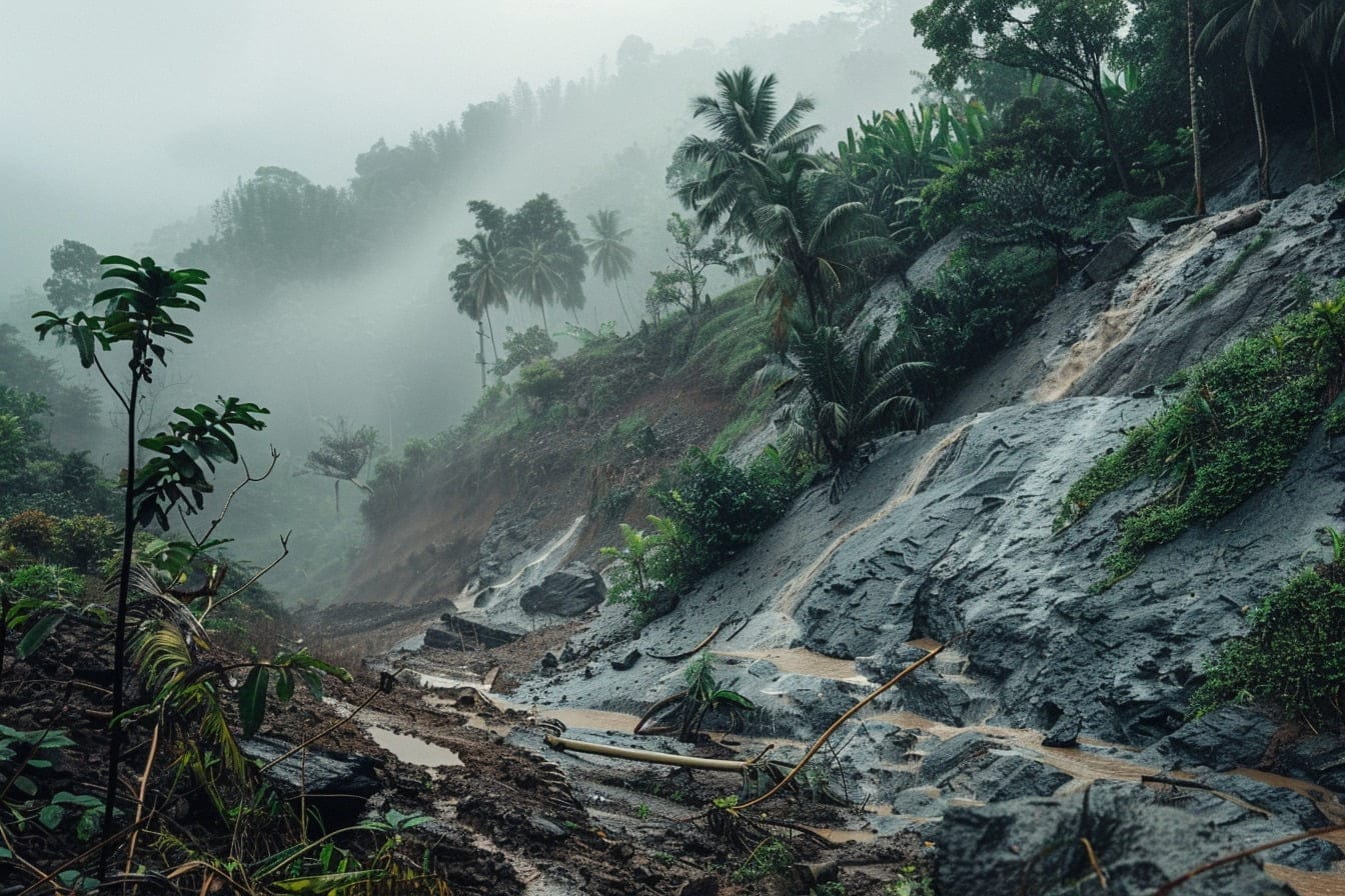 Illustration. Un glissement de terrain en Inde.