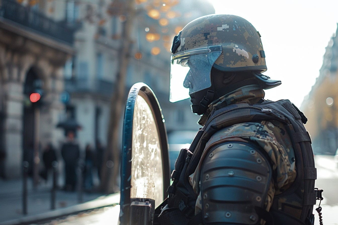 Illustration. Un membre des CRS.