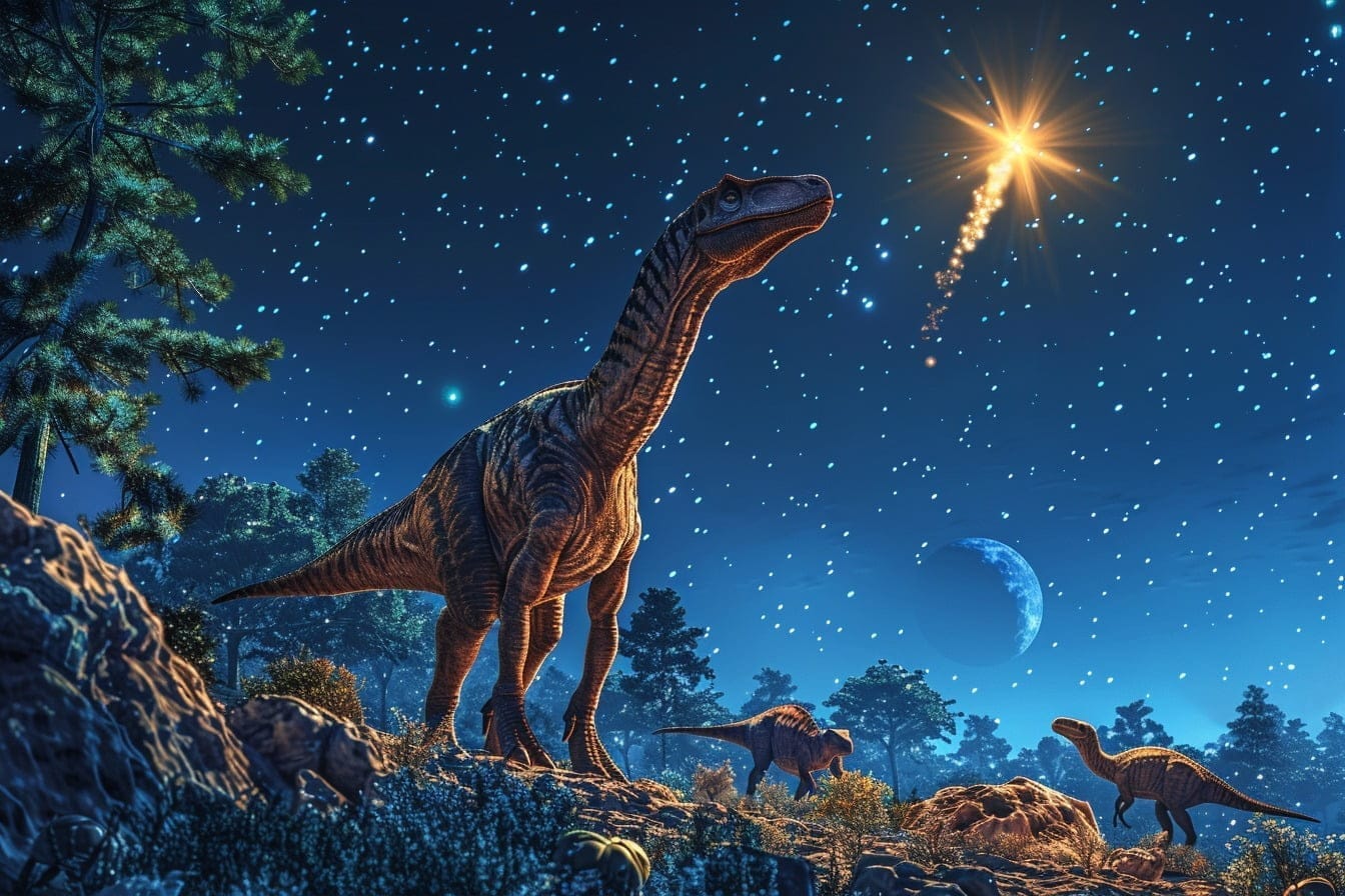 Illustration. Un très mauvais moment à venir pour ce dinosaure.