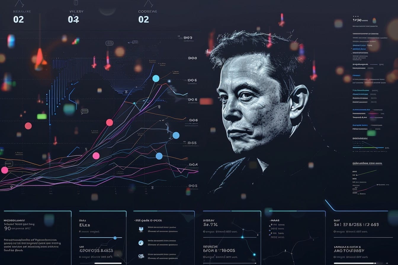 Illustration. Elon Musk.