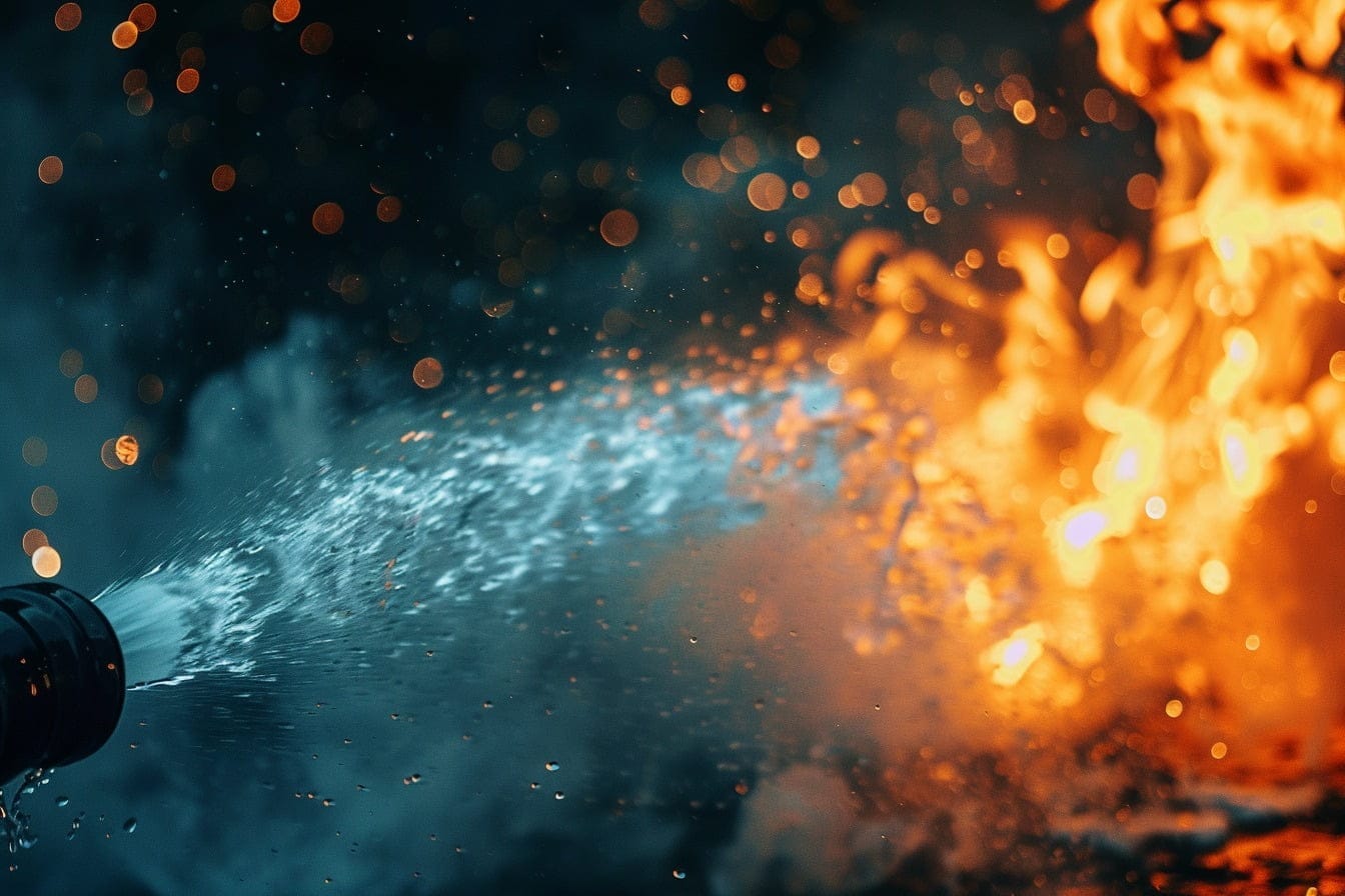 Illustration. La lutte contre l'incendie