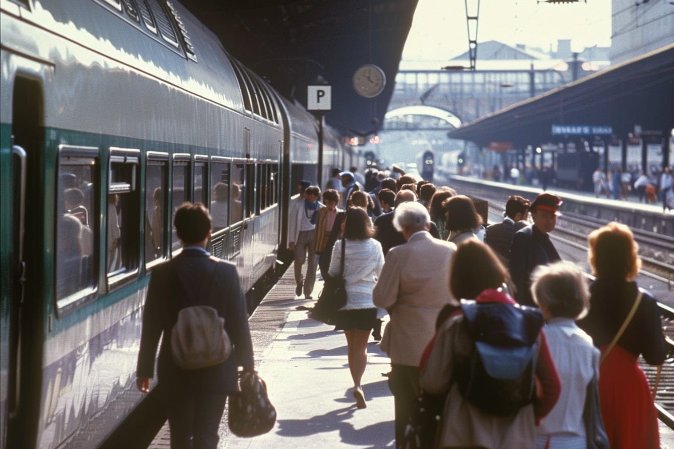 Illustration. Un train en gare.