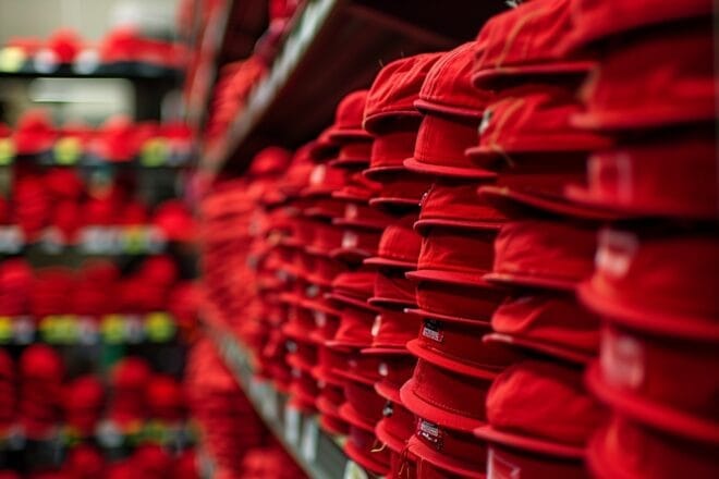 Image d'illustration. De très nombreuses casquettes rouges.