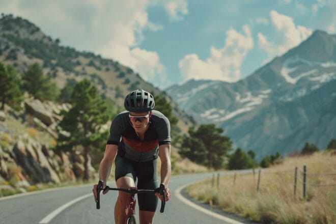Image d'illustration. Un cycliste bien protégé.