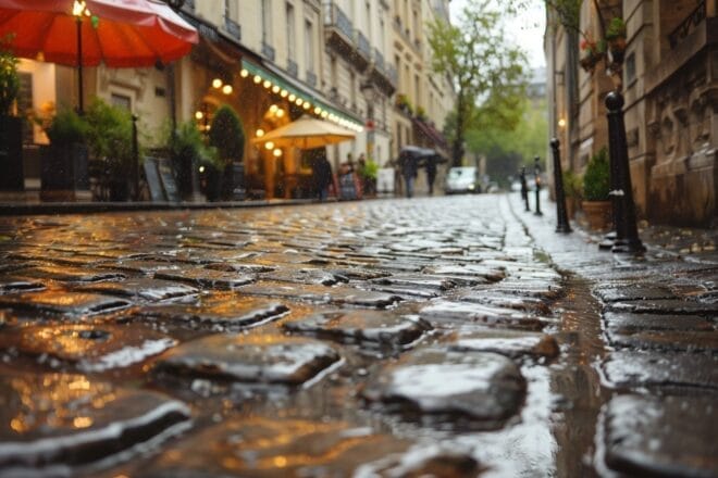 Image d'illustration. Pluie battante dans la rue.