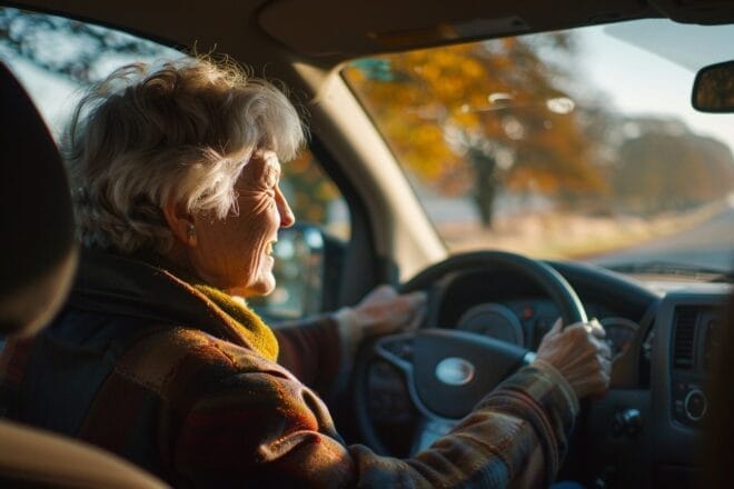 Image d'illustration. Une personne âgée conduit une voiture